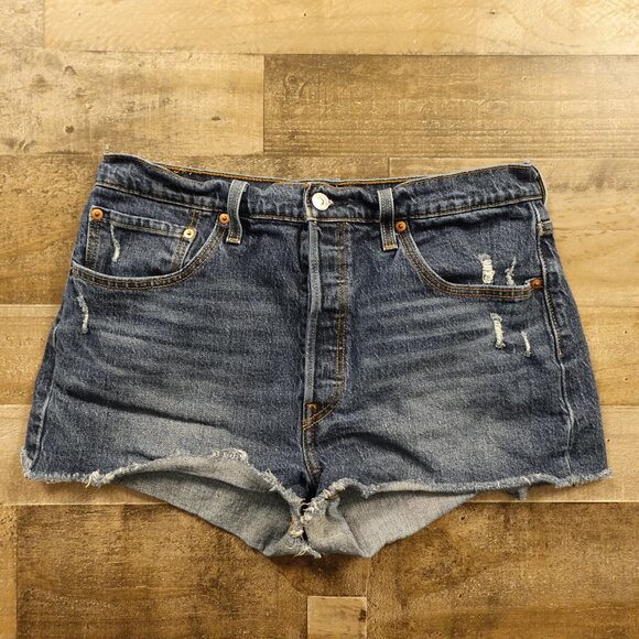 Levi's Pants - Levi’s 501 Cutoff Denim Shorts Women’s W32 Blue Distressed High-Rise Button Fly